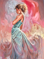 Blue Dress by Mark Spain - Original Painting on Stretched Canvas sized 24x32 inches. Available from Whitewall Galleries
